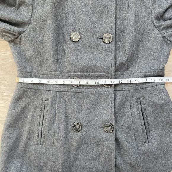 Kenneth Cole Gray Wool Blend Pea Coat, Size 14, Fully Lined - Picture 7 of 11
